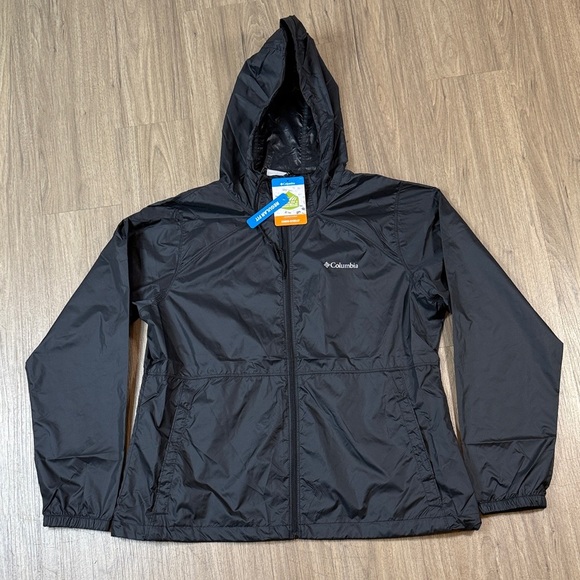 NWT Columbia Charcoal Hooded Windbreaker - Picture 1 of 5